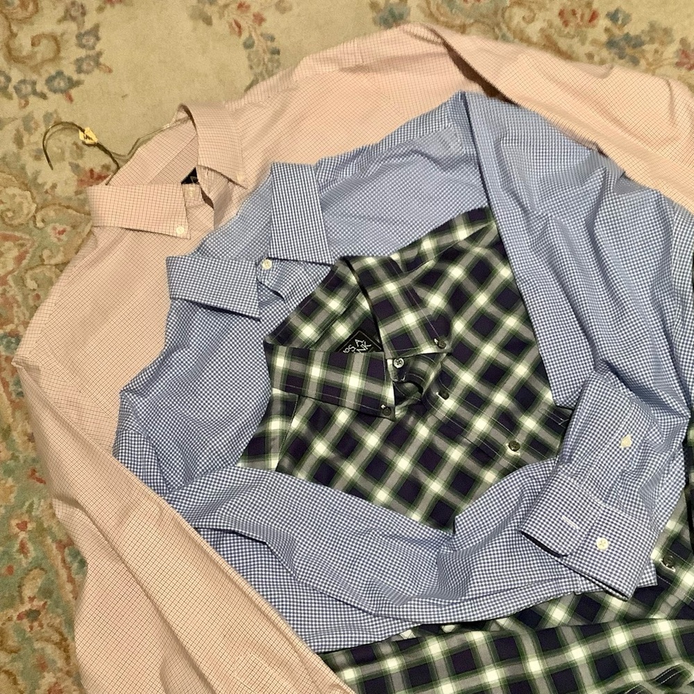 Trio of Jos A Bank Men's Travelers Collection Button Dress Shirts Sz L - Picture 2 of 7